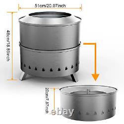 21 Smokeless Fire Pit Stainless Steel Camping Stove for Outdoor Wood Burning