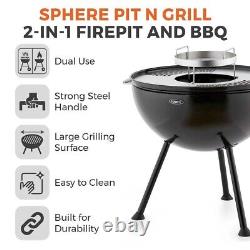 2 In 1 Fire Pit And BBQ Grill in Black RRP £199