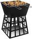 2in1 Black Fire Pit Square Log Heater Patio Garden Outdoor Table Top Bbq Camping