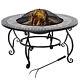 3 In 1 80cm Outdoor Fire Pit Patio Heater Cooking Bbq Grill Table Poker Screen