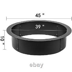 45x39 Fire Pit Ring Liner Steel Wood Ground Drop-In Fireplace Campfire Camping