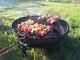 60cm Indian Fire Bowl / Fire Pit With Stand & Grill Handmade Kadai Bbq