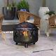 61.5cm 2-in-1 Outdoor Fire Pit & Firewood Bbq Manual Garden Cooker Heater