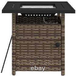 72.5 x 72.5cm 50,000 BTU Fire Pit Table, with Cover Brown