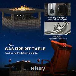 72.5 x 72.5cm 50,000 BTU Fire Pit Table, with Cover Brown