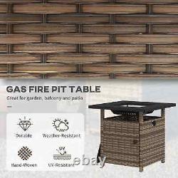 72.5 x 72.5cm 50,000 BTU Fire Pit Table, with Cover Brown