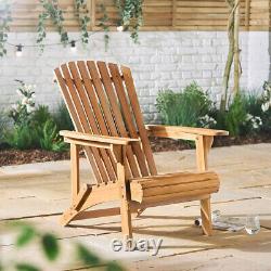 Adirondack Chair Fire Pit Chair, Acacia Hardwood Garden Furniture VonHaus