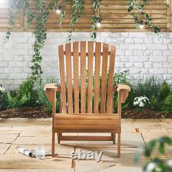 Adirondack Chair Fire Pit Chair, Acacia Hardwood Garden Furniture VonHaus