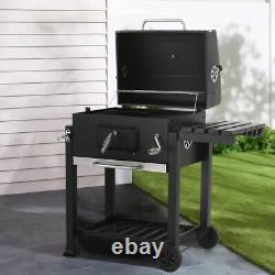 Anthracite BBQ Barbecue Charcoal Trolley Stainless Grill Stand Fire Pit Outdoor