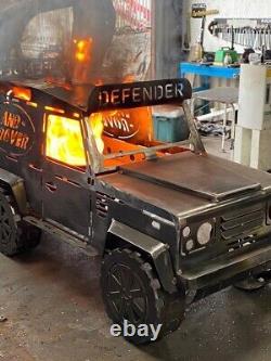 Bespoke Defender firepit Land Rover CNC MADE TO ORDER 2- 3mm raw steel sheet