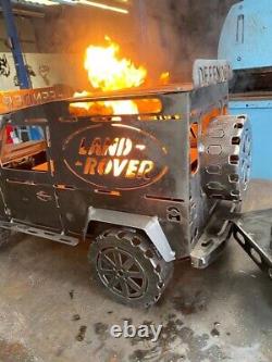 Bespoke Defender firepit Land Rover CNC MADE TO ORDER 2- 3mm raw steel sheet