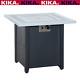 Black Metal Outdoor Fire Pit Table Garden Dining Table Lid Gas Patio Heater Grey