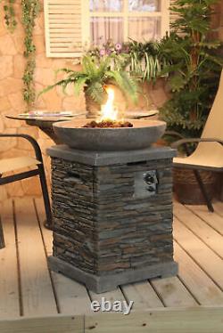 Callow Premium Slate effect Gas Fire Pit and Fire Bowl