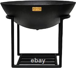 Cast Iron Grill Fire Bowl & Stand Outdoor Fire Pit Patio Heater Chiminea Garden