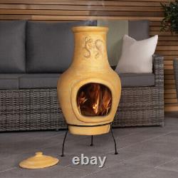 Charles Bentley Outdoor Large Terracotta Clay Chiminea Patio Heater