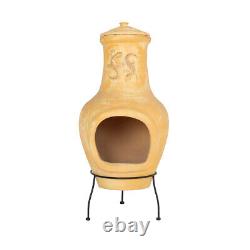 Charles Bentley Outdoor Large Terracotta Clay Chiminea Patio Heater