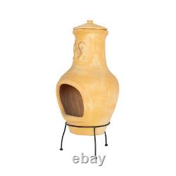 Charles Bentley Outdoor Large Terracotta Clay Chiminea Patio Heater