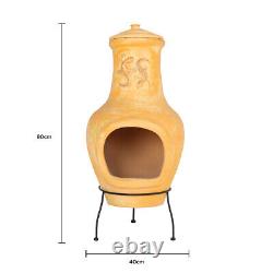 Charles Bentley Outdoor Large Terracotta Clay Chiminea Patio Heater