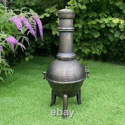 Chimenea Outdoor Heater Patio Garden Fire Pit Burner Bronze Cast Iron Chiminea