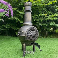 Chimenea Outdoor Heater Patio Garden Fire Pit Burner Bronze Cast Iron Chiminea