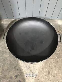 Circular Fire Pit Black Metal With Industrial Three Legged Stand