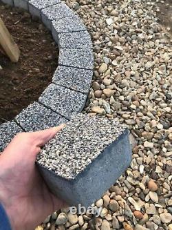 Dark gray granite fire pit stone DIY Garden Patio, fireplace very unique trapeze