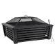 Dellonda Dg43 35 Square Outdoor Fire Pit, Black