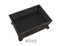 Dellonda DG44 35in Rectangular Bronze Outdoor Fire Pit With Mesh Safety Screen