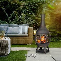 Dellonda Deluxe 360° Chiminea/Fire Pit/Outdoor Heater Antique Bronze Finish