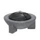 Dellonda Round Mgo Fire Pit With Bbq Grill