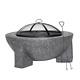 Dellonda Round Mgo Outdoor Garden Patio Fire Pit Wood Burner & Bbq Cooking Grill