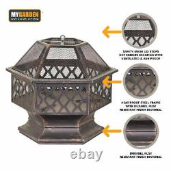 EXTRA LARGE Steel Outdoor Fire Pit Bowl Round Patio Fire Outdoor Log Coal Fire