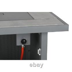 ElectriQ EIQFPGTABLER Outdoor Gas Flame Fire Pit Table Square in eiqfpgtabler