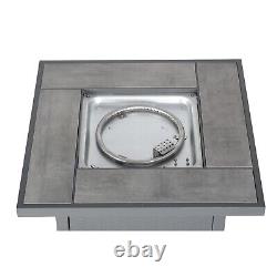 ElectriQ EIQFPGTABLER Outdoor Gas Flame Fire Pit Table Square in eiqfpgtabler