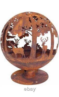 Esschert Design FF261 Fallen Fruits Oxidised Woodland Globe Speher Fire Pit