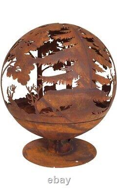 Esschert Design FF261 Fallen Fruits Oxidised Woodland Globe Speher Fire Pit