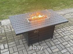Fimous Aluminium Outdoor Garden Furniture Gas Fire Pit Sofa Dining Table Set