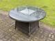 Fimous Outdoor Rattan Propane Butane Gas Fire Pit Dining Table Garden Furniture