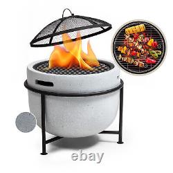 Fire Pit BBQ Patio Heater Fire Bowl Garden Outdoor Patio Round Grill Log Burner