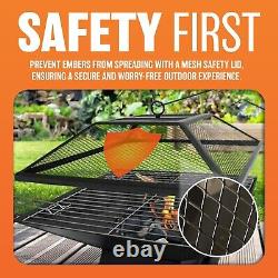 Fire Pit Bbq Grill Heater Outdoor Garden Square Firepit Brazier Patio Outside Dt