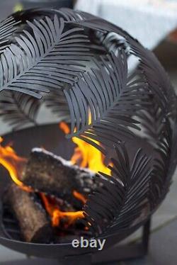 Fire Pit Globe Outdoor Patio Heater Matt Black Forest Design La Haciedna Large