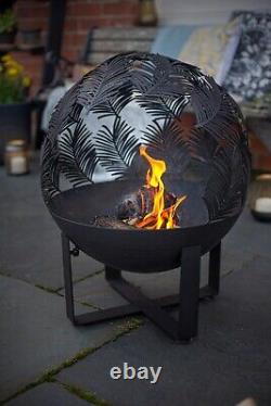 Fire Pit Globe Outdoor Patio Heater Matt Black Forest Design La Haciedna Large