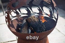 Fire Pit Globe Style Outdoor Garden Furniture Firepit Wood Burner