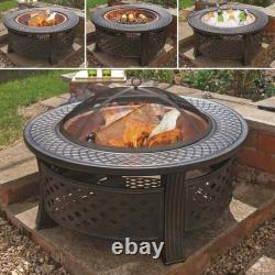 Fire Pit Large Outdoor Firepit Garden Heater Table BBQ Brazier&Grill