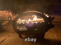 Fire Pit Pig Grill Bbq Log Firepit Outdoor Seating Fire Show Display Camping