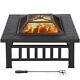 Fire Pits For Garden Square Fire Pit For Barbecue, Heating, Cooling Drinks Withcover