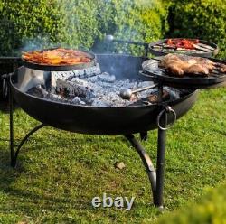 Firepits UK PLAIN JANE 90cm with SWING ARM BBQ RACK