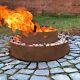 Garden Feature Fire Pit Summer Bbq Patio Circular Steel Patio Grass Burner