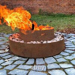 Garden Feature Fire Pit Summer BBQ Patio Circular Steel Patio Grass Burner