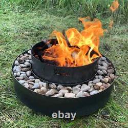 Garden Feature Fire Pit Summer BBQ Patio Circular Steel Patio Grass Burner